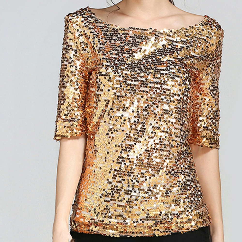 GOLD SEQUIN TOP